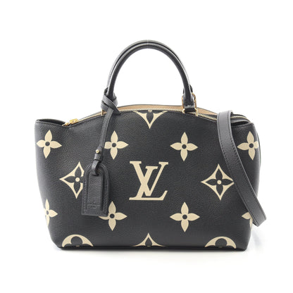 プティ パレPM バイカラーモノグラムアンプラント ハンドバッグ レザー ブラック ベージュ 2WAY ルイヴィトン バッグ LOUIS VUITTON