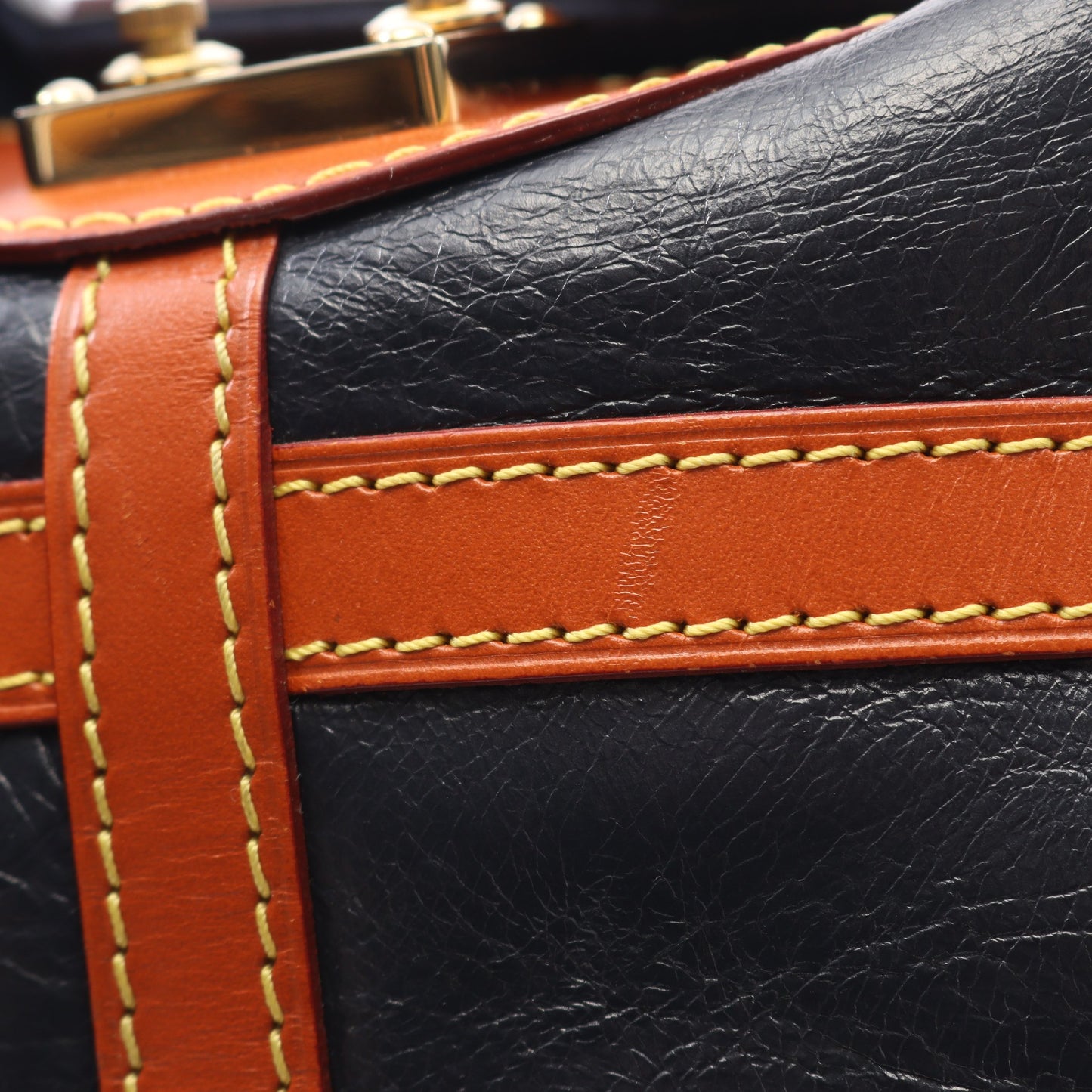 ダッフルバッグ モノグラムリバース ハンドバッグ レザー ネイビー ライトブラウン 2WAY ルイヴィトン バッグ LOUIS VUITTON