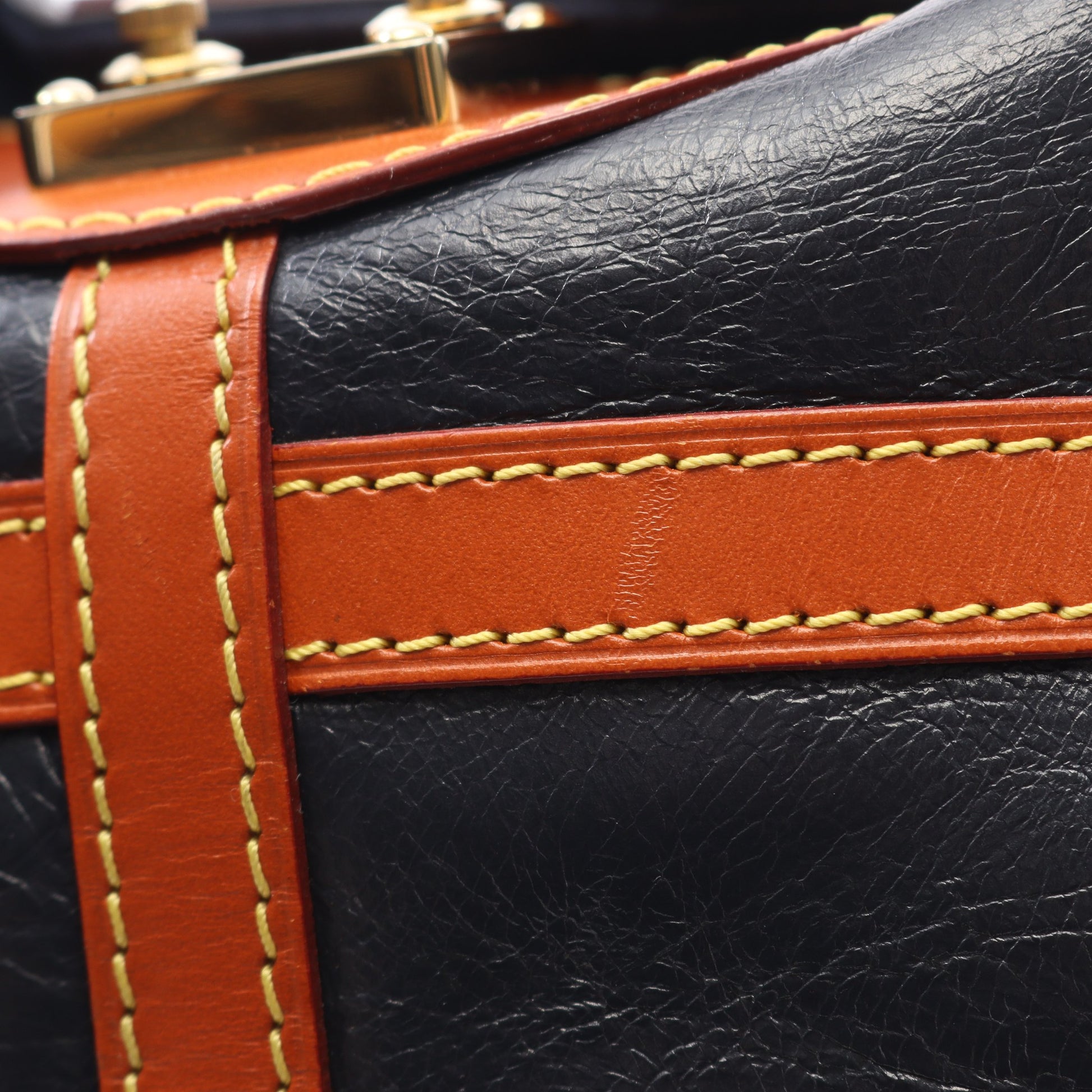 ダッフルバッグ モノグラムリバース ハンドバッグ レザー ネイビー ライトブラウン 2WAY ルイヴィトン バッグ LOUIS VUITTON