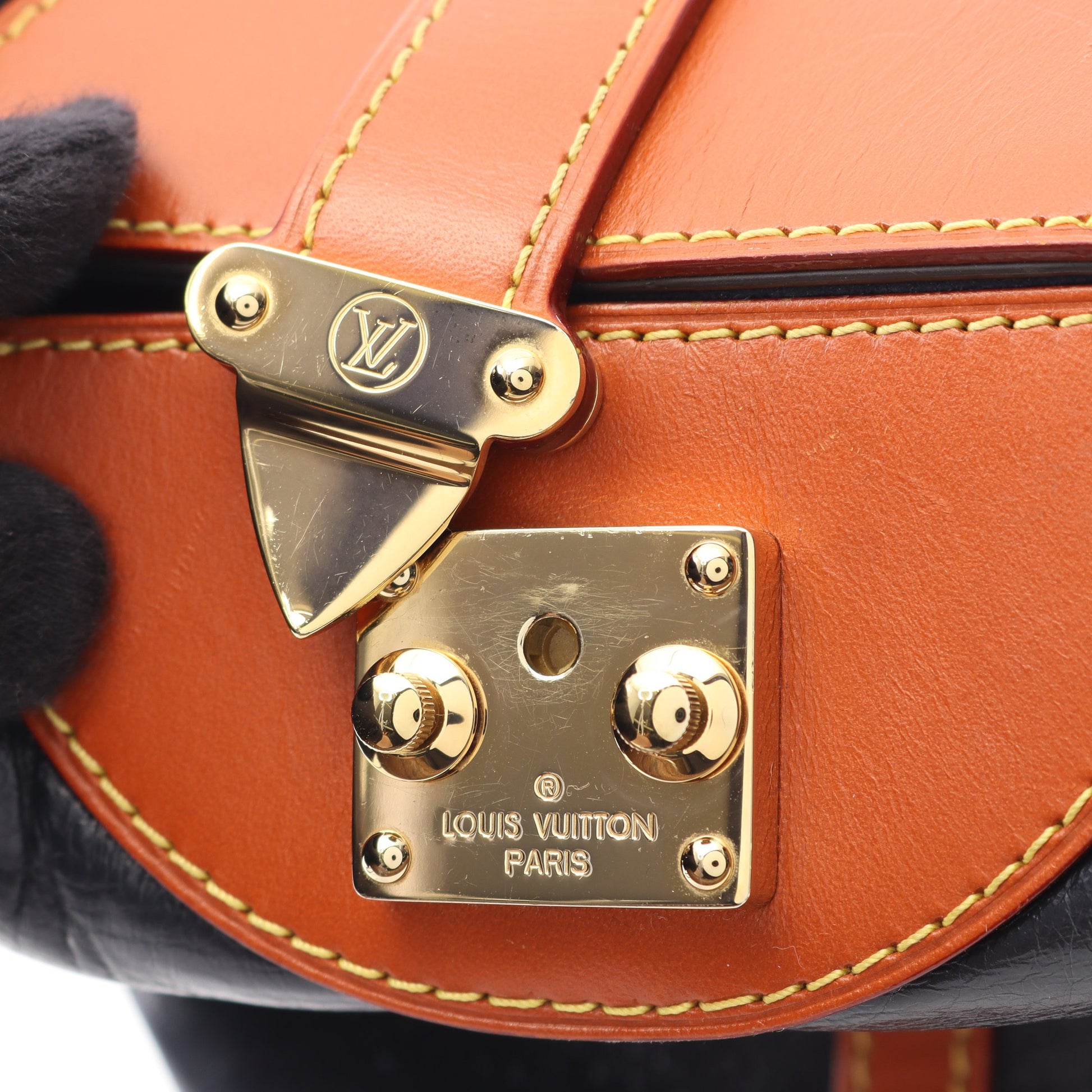ダッフルバッグ モノグラムリバース ハンドバッグ レザー ネイビー ライトブラウン 2WAY ルイヴィトン バッグ LOUIS VUITTON