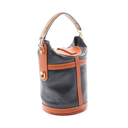 ダッフルバッグ モノグラムリバース ハンドバッグ レザー ネイビー ライトブラウン 2WAY ルイヴィトン バッグ LOUIS VUITTON