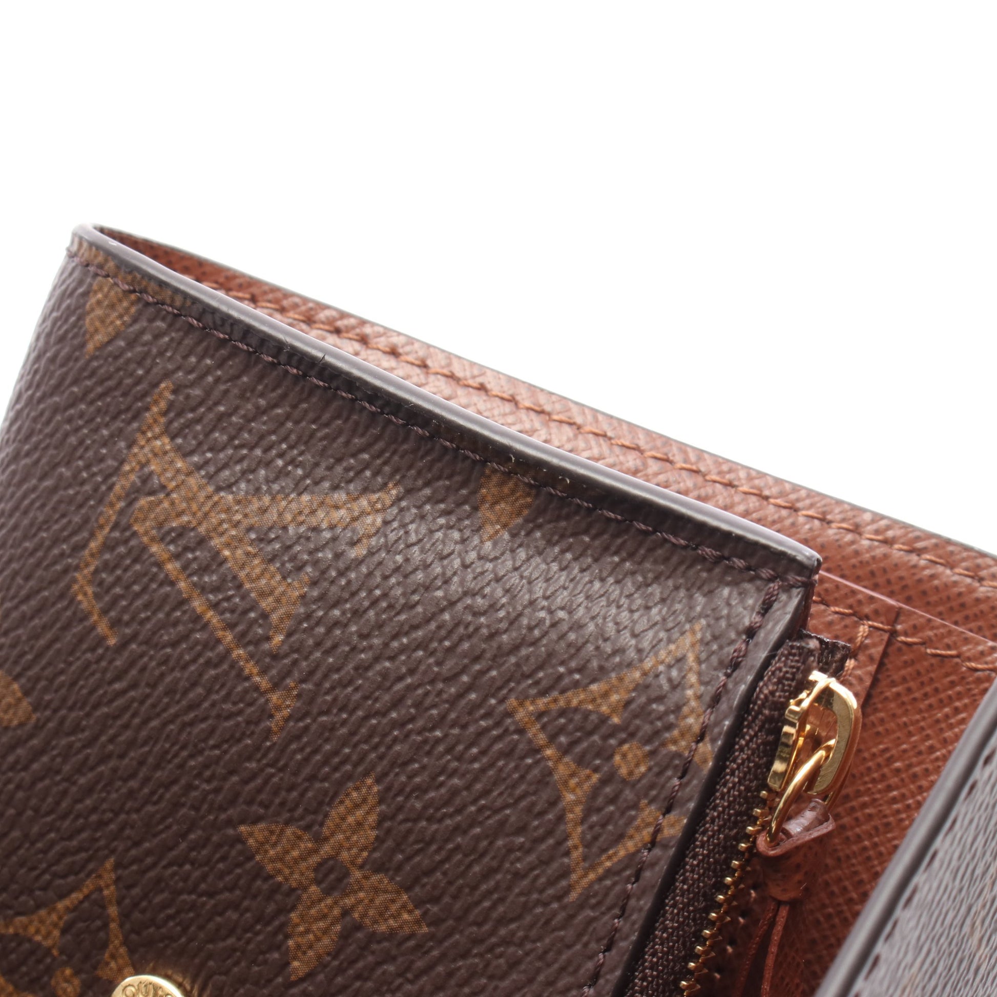 ルイ・ヴィトン 三つ折り財布 ブラウン 極美品】ルイヴィトン ダミエ  