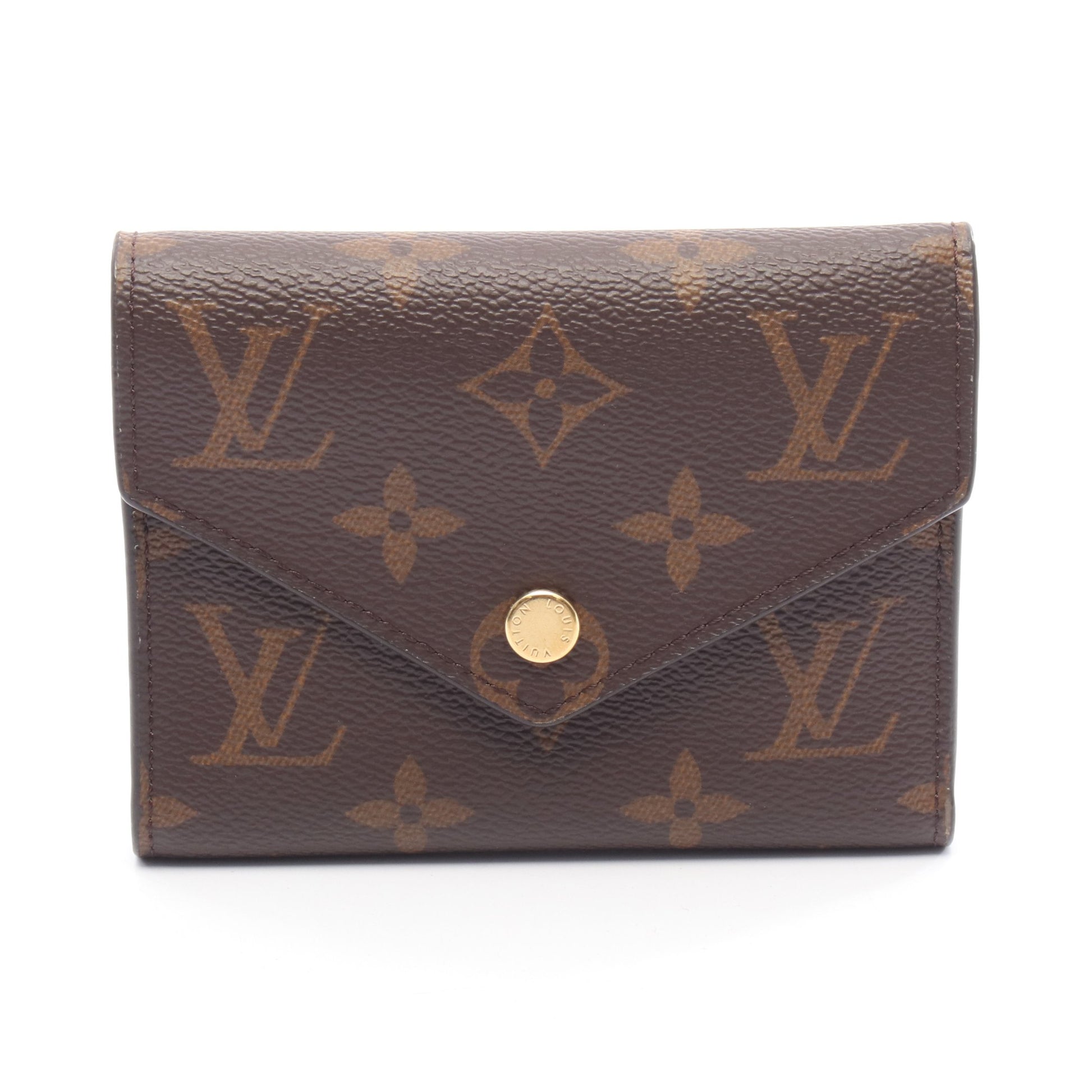 ポルトフォイユ ヴィクトリーヌ モノグラム 三つ折り財布 PVC ブラウン  