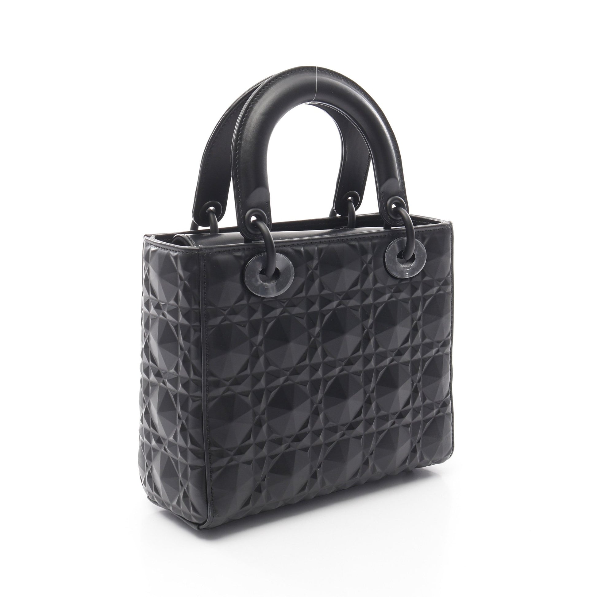 レディディオール スモール ハンドバッグ レザー ブラック 2WAY クリスチャンディオール バッグ Christian Dior
