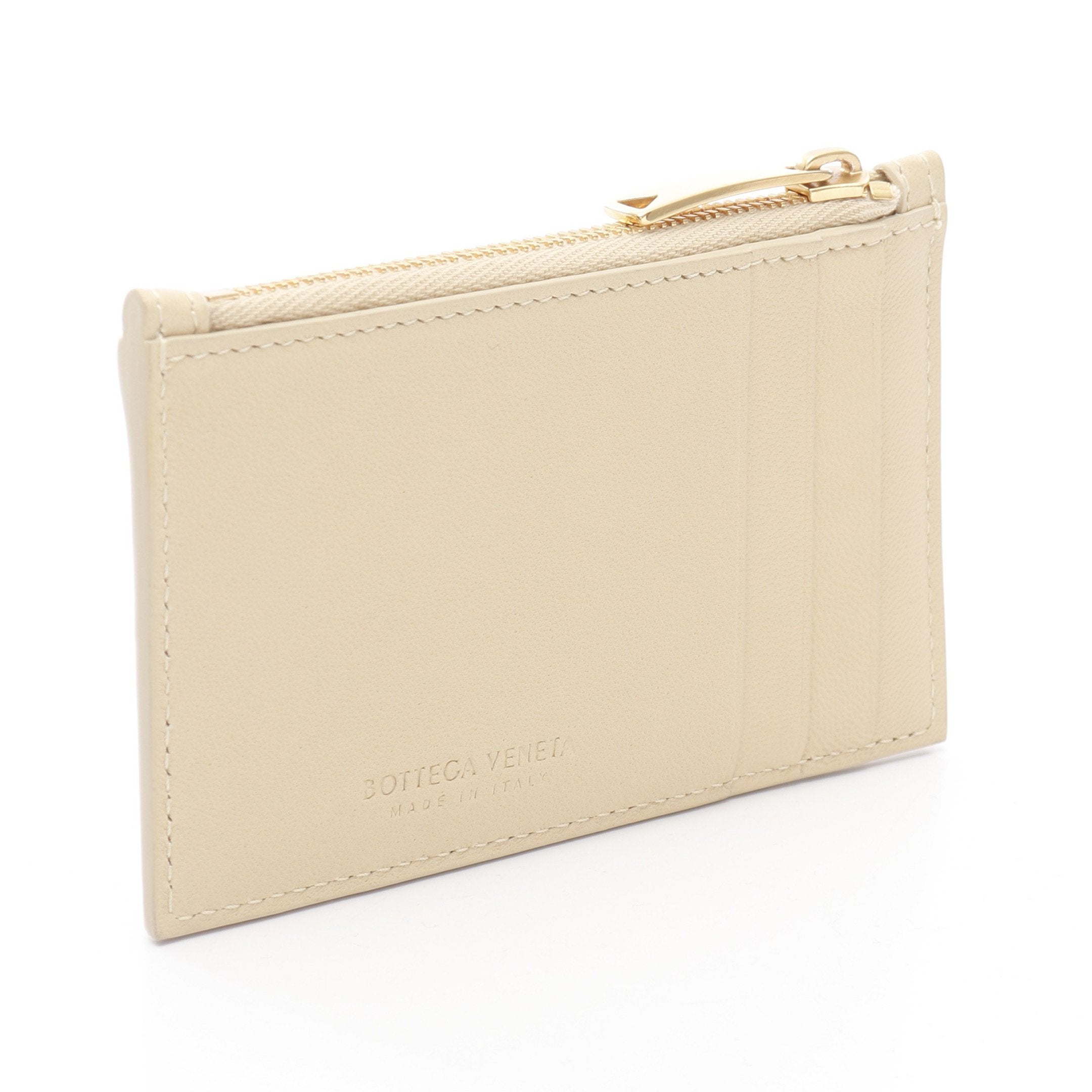 【美品】ボッテガヴェネタ イントレチャートケースラム/ゴールド/黒1️⃣✨️ ボッテガヴェネタ マキシイントレチャート レザー コインケース カーキ