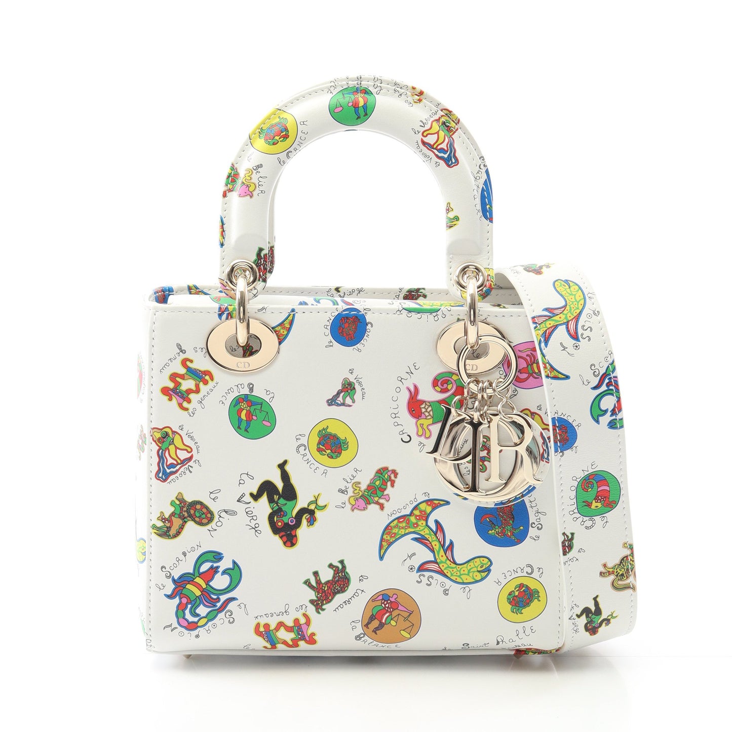 レディディオール スモール ハンドバッグ レザー ホワイト マルチカラー 2WAY クリスチャンディオール バッグ Christian Dior