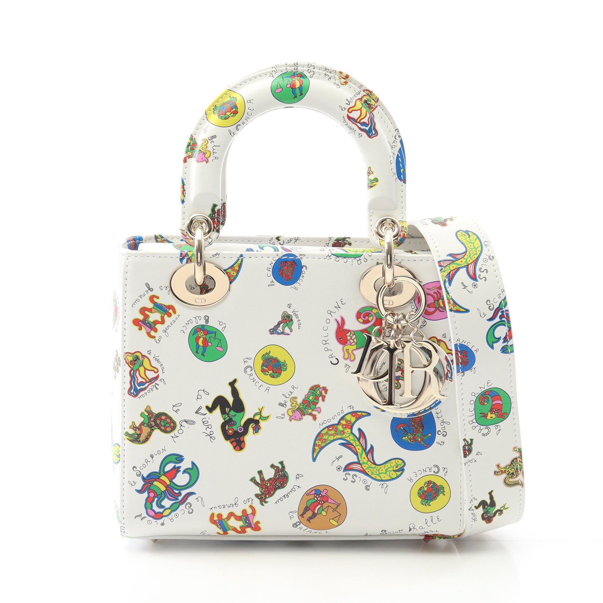 レディディオール スモール ハンドバッグ レザー ホワイト マルチカラー 2WAY クリスチャンディオール バッグ Christian Dior