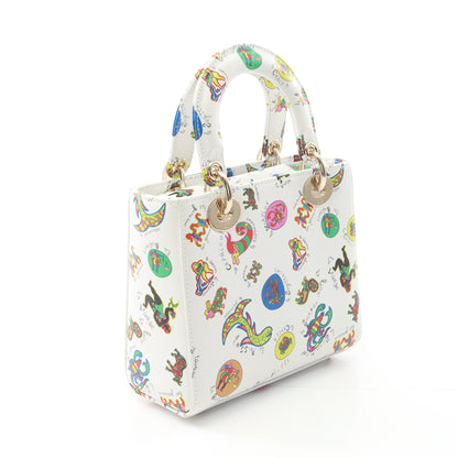 レディディオール スモール ハンドバッグ レザー ホワイト マルチカラー 2WAY クリスチャンディオール バッグ Christian Dior