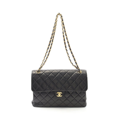 マトラッセ ダブルフェイス チェーンショルダーバッグ ラムスキン ブラック ゴールド金具 シャネル バッグ CHANEL