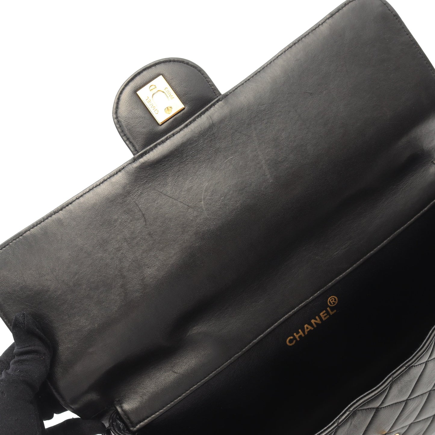 マトラッセ ダブルフェイス チェーンショルダーバッグ ラムスキン ブラック ゴールド金具 シャネル バッグ CHANEL