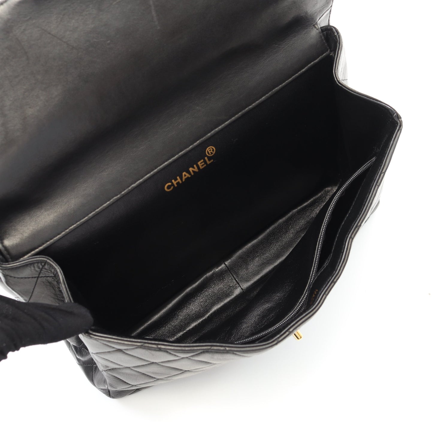 マトラッセ ダブルフェイス チェーンショルダーバッグ ラムスキン ブラック ゴールド金具 シャネル バッグ CHANEL