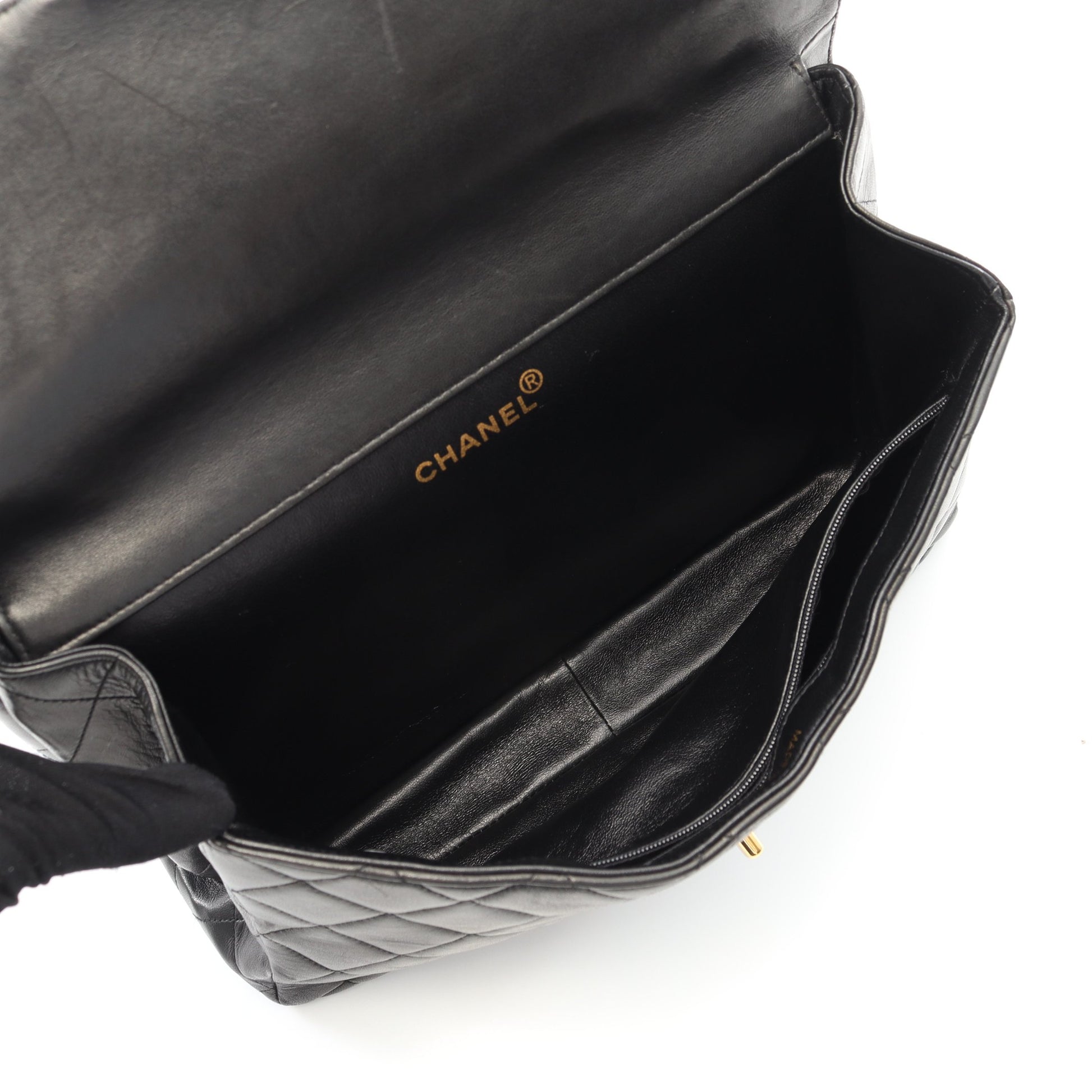 マトラッセ ダブルフェイス チェーンショルダーバッグ ラムスキン ブラック ゴールド金具 シャネル バッグ CHANEL