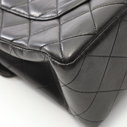 デカマトラッセ 30 シングルフラップ Wチェーンショルダーバッグ ラムスキン ブラック ゴールド金具 シャネル バッグ CHANEL