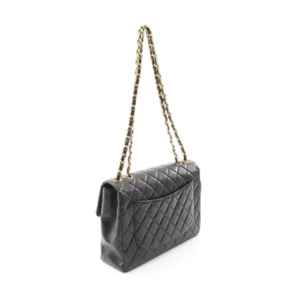デカマトラッセ 30 シングルフラップ Wチェーンショルダーバッグ ラムスキン ブラック ゴールド金具 シャネル バッグ CHANEL
