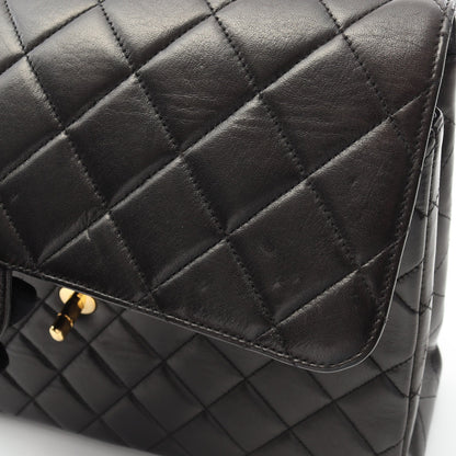 デカマトラッセ 30 シングルフラップ Wチェーンショルダーバッグ ラムスキン ブラック ゴールド金具 シャネル バッグ CHANEL