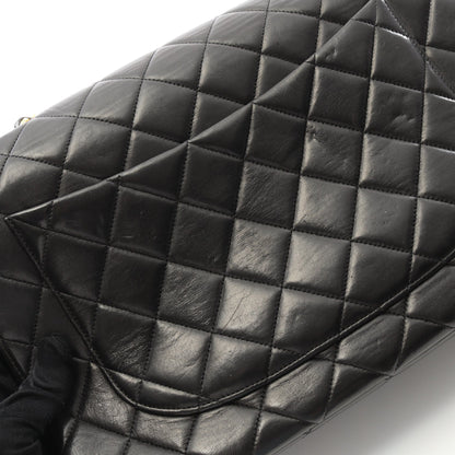 デカマトラッセ 30 シングルフラップ Wチェーンショルダーバッグ ラムスキン ブラック ゴールド金具 シャネル バッグ CHANEL