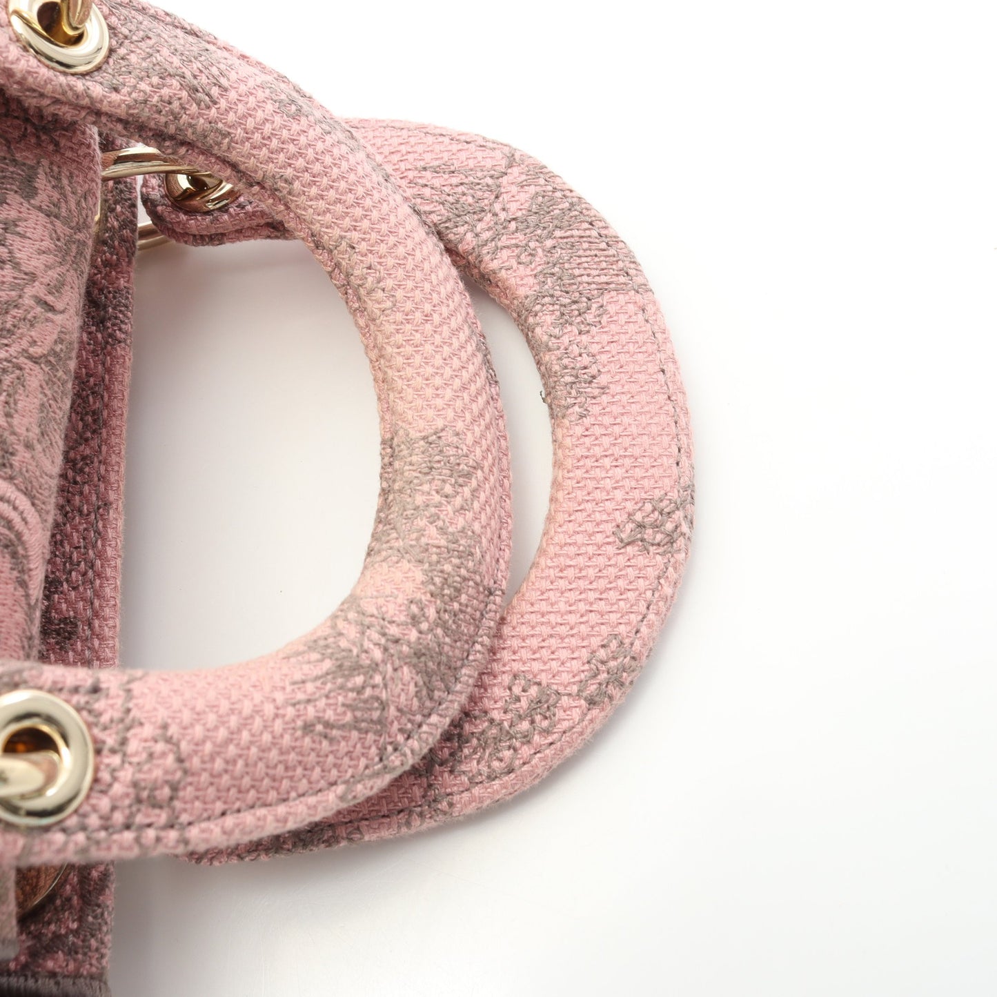 LADY D-LITE スモール ハンドバッグ キャンバス ピンク グレー 2WAY クリスチャンディオール バッグ Christian Dior