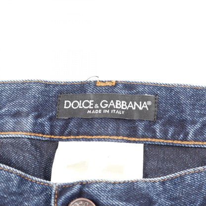 デニムパンツ コットン インディゴブルー ダメージ加工 ドルチェアンドガッバーナ ボトムス DOLCE&GABBANA