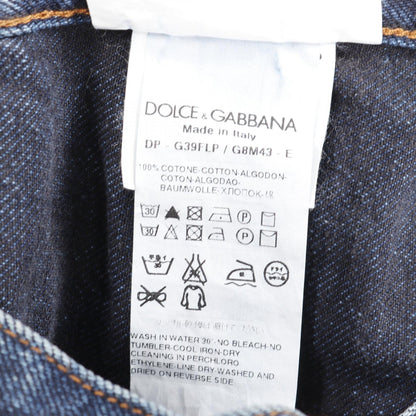 デニムパンツ コットン インディゴブルー ダメージ加工 ドルチェアンドガッバーナ ボトムス DOLCE&GABBANA