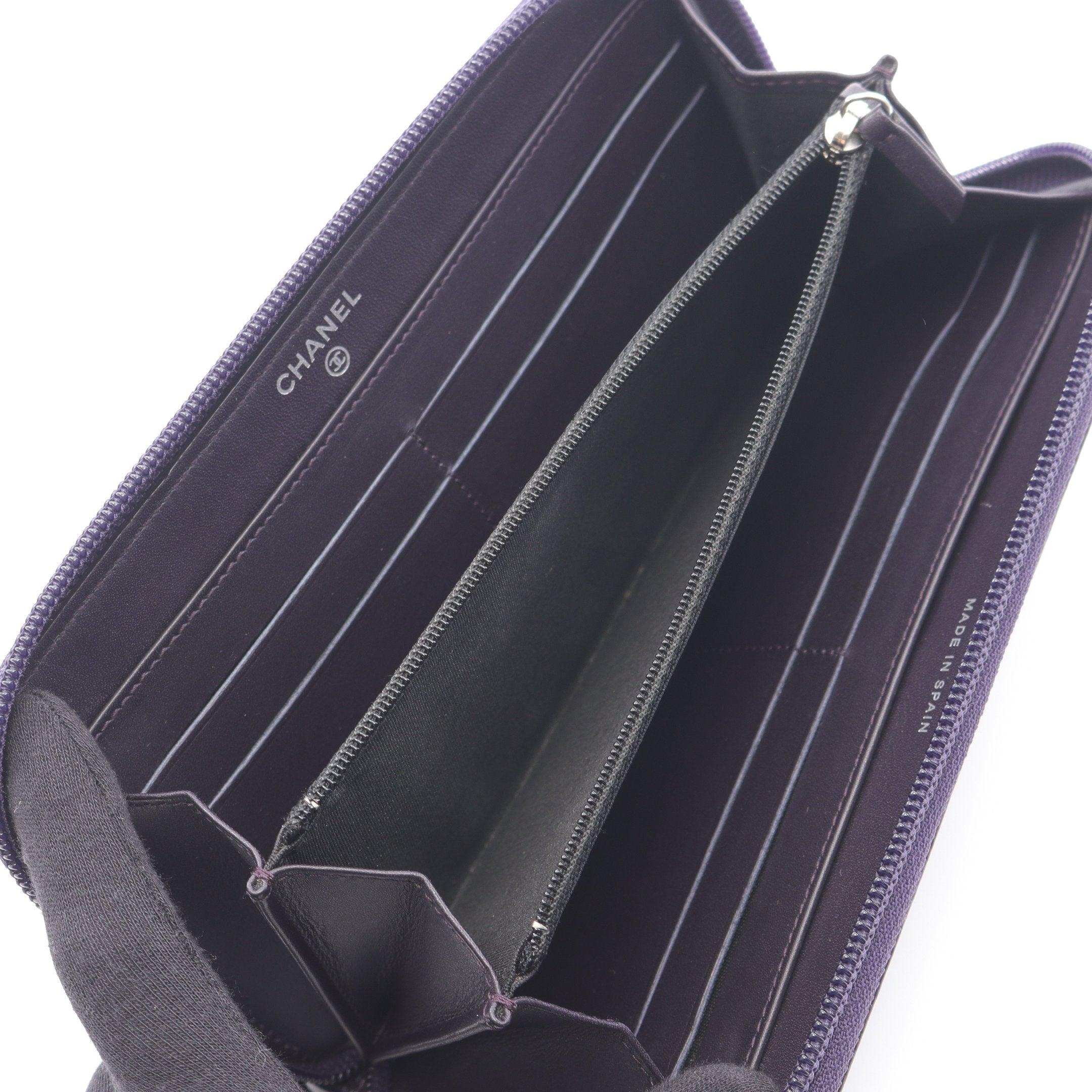 CHANEL　シャネル キャビアスキン ココマーク ラウンドファスナー 中古・古着通販】CHANEL (シャネル) ココマーク キャビアスキン