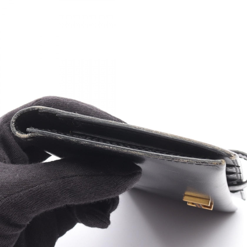 ベアンスフレ 二つ折り長財布 ボックスカーフ ブラック ゴールド金具 □F刻印 エルメス 財布・小物 HERMES
