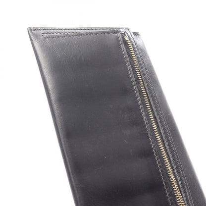 ベアンスフレ 二つ折り長財布 ボックスカーフ ブラック ゴールド金具 □F刻印 エルメス 財布・小物 HERMES