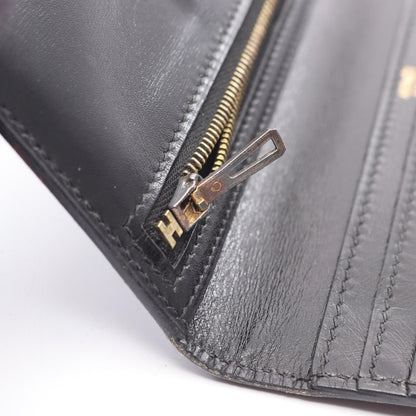 ベアンスフレ 二つ折り長財布 ボックスカーフ ブラック ゴールド金具 □F刻印 エルメス 財布・小物 HERMES
