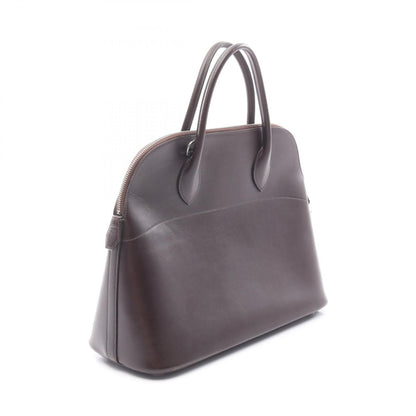 ボリード35 ハンドバッグ ボックスカーフ ダークブラウン シルバー 2WAY □J刻印 エルメス バッグ HERMES