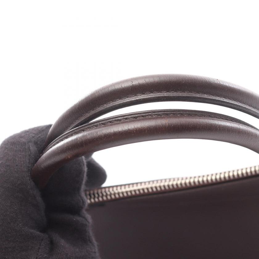 ボリード35 ハンドバッグ ボックスカーフ ダークブラウン シルバー 2WAY □J刻印 エルメス バッグ HERMES
