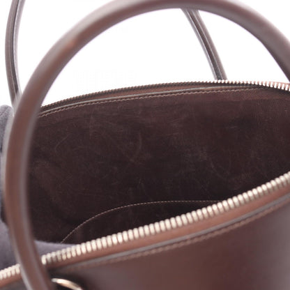 ボリード35 ハンドバッグ ボックスカーフ ダークブラウン シルバー 2WAY □J刻印 エルメス バッグ HERMES