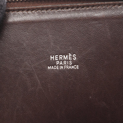 ボリード35 ハンドバッグ ボックスカーフ ダークブラウン シルバー 2WAY □J刻印 エルメス バッグ HERMES