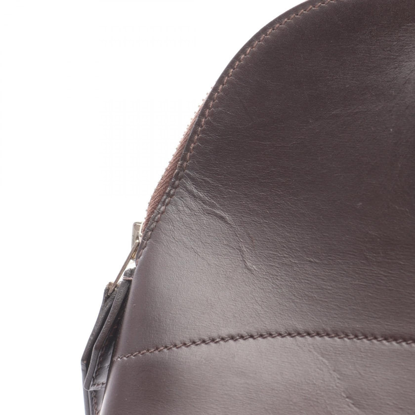 ボリード35 ハンドバッグ ボックスカーフ ダークブラウン シルバー 2WAY □J刻印 エルメス バッグ HERMES