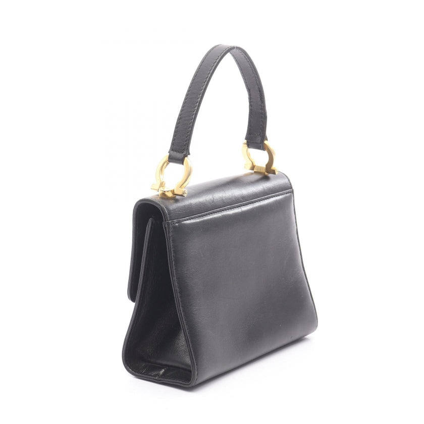 ガンチーニ ハンドバッグ レザー ブラック サルヴァトーレフェラガモ バッグ Salvatore Ferragamo