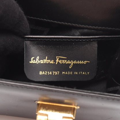 ガンチーニ ハンドバッグ レザー ブラック サルヴァトーレフェラガモ バッグ Salvatore Ferragamo