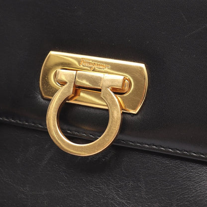 ガンチーニ ハンドバッグ レザー ブラック サルヴァトーレフェラガモ バッグ Salvatore Ferragamo