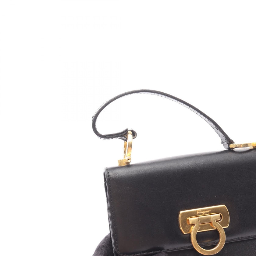 ガンチーニ ハンドバッグ レザー ブラック サルヴァトーレフェラガモ バッグ Salvatore Ferragamo