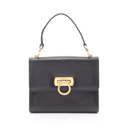 ガンチーニ ハンドバッグ レザー ブラック サルヴァトーレフェラガモ バッグ Salvatore Ferragamo