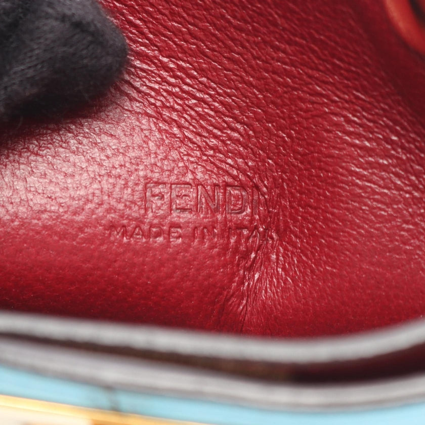 フォンポーチ ショルダーバッグ レザー ライトブルー フェンディ バッグ FENDI