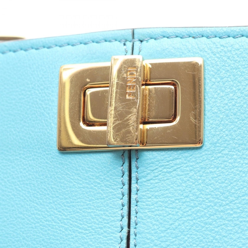 フォンポーチ ショルダーバッグ レザー ライトブルー フェンディ バッグ FENDI