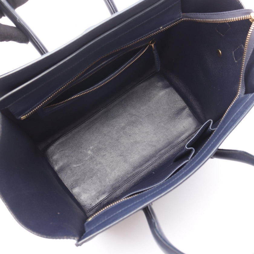 ラゲージ ミニショッパー ハンドバッグ レザー ネイビー セリーヌ バッグ CELINE
