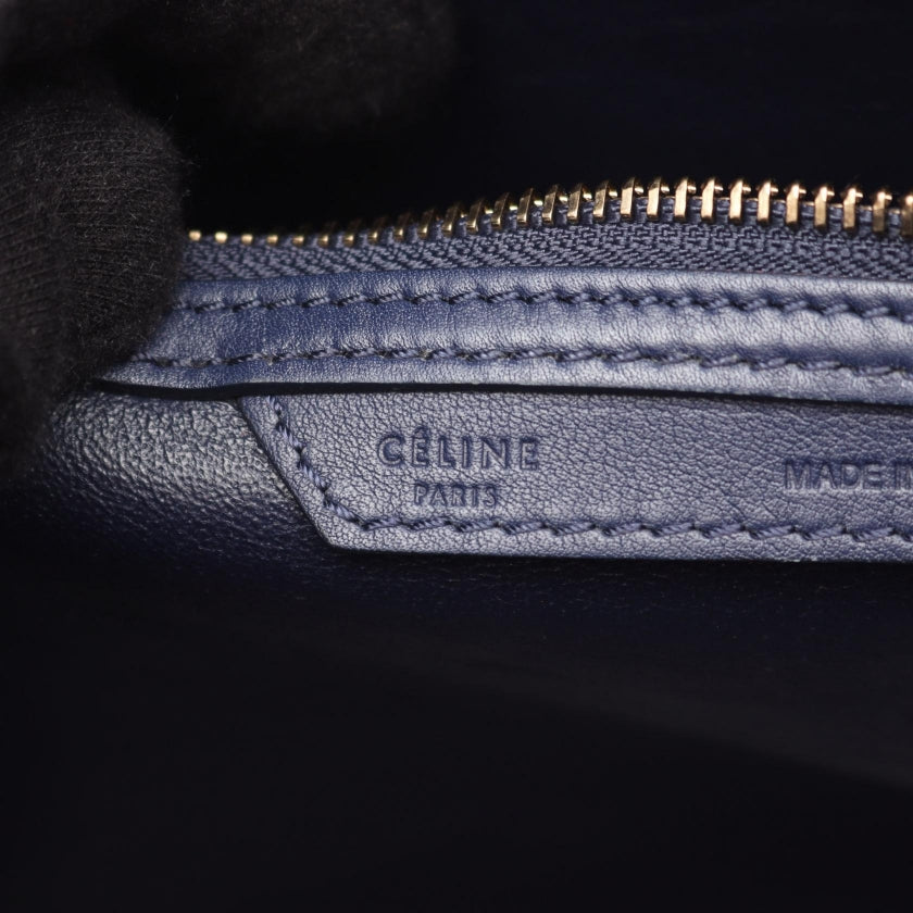 ラゲージ ミニショッパー ハンドバッグ レザー ネイビー セリーヌ バッグ CELINE