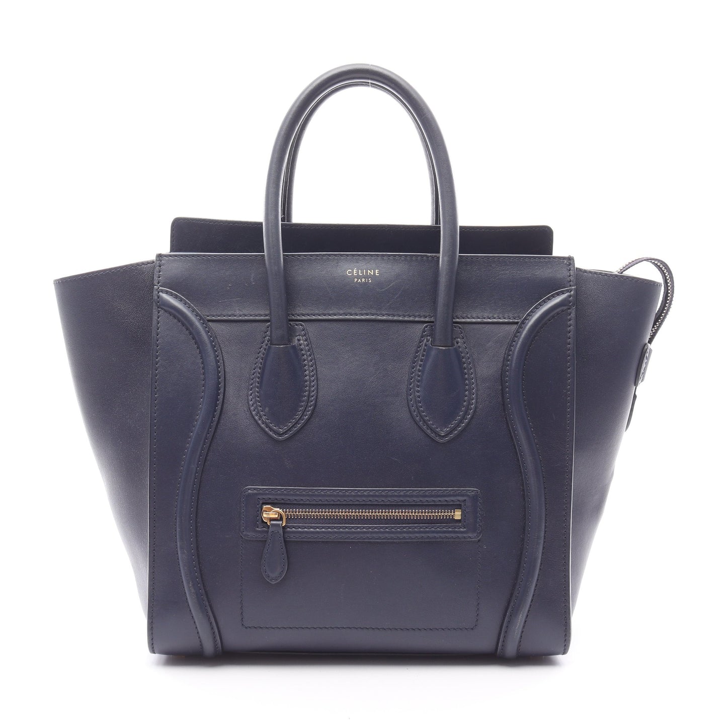ラゲージ ミニショッパー ハンドバッグ レザー ネイビー セリーヌ バッグ CELINE