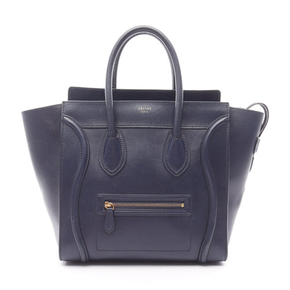 ラゲージ ミニショッパー ハンドバッグ レザー ネイビー セリーヌ バッグ CELINE