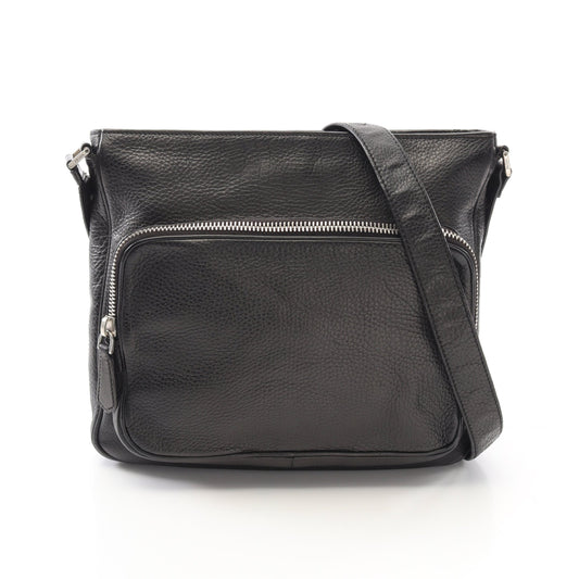 ショルダーバッグ レザー ブラック 三角プレート プラダ バッグ PRADA