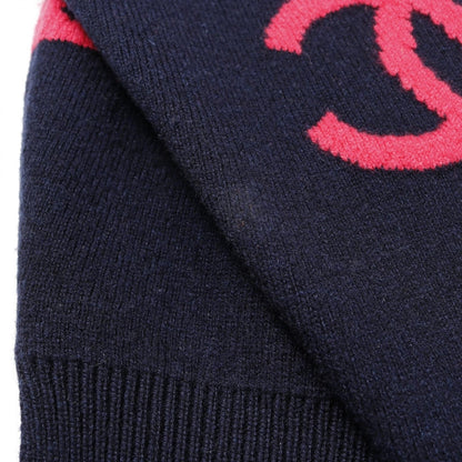 ココマーク ニット カシミヤ ダークネイビー ピンク シャネル トップス CHANEL