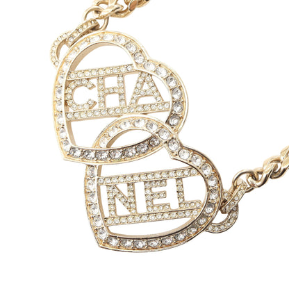 チョーカー ハート ロゴ GP ラインストーン ゴールド クリア F23B シャネル アクセサリー CHANEL