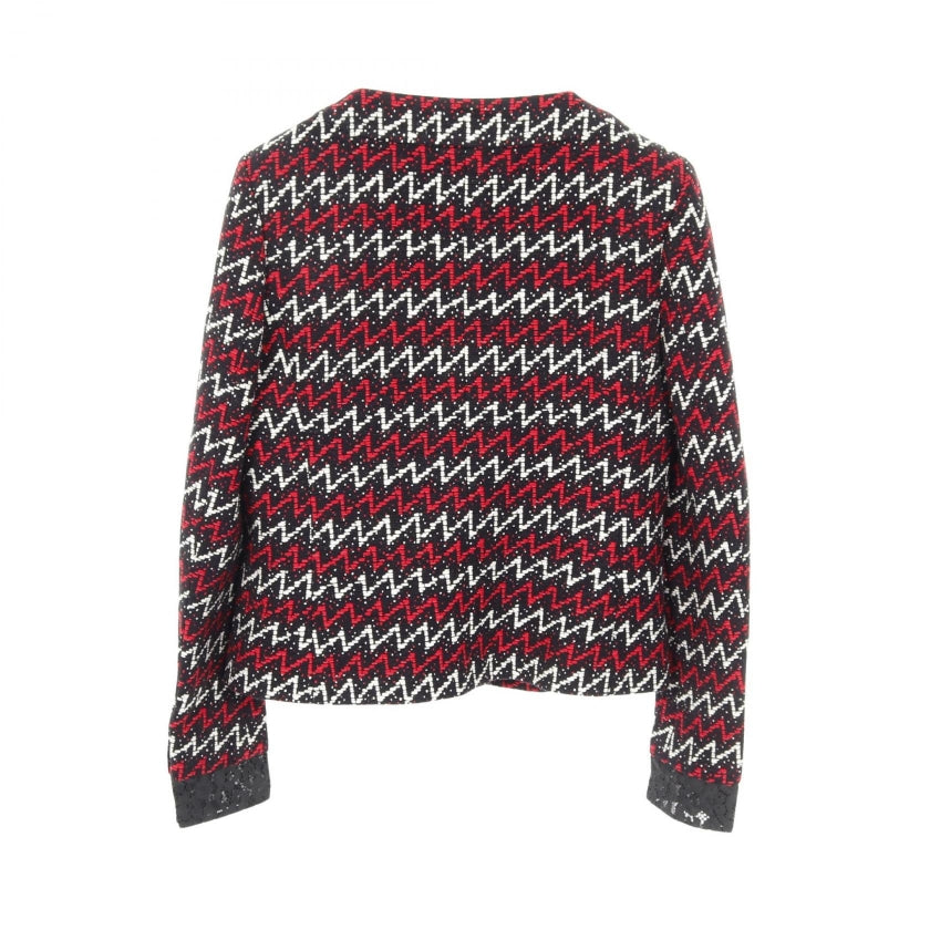 ジャケット レース切替 ブラック レッド ホワイト シャネル アウター CHANEL