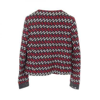 ジャケット レース切替 ブラック レッド ホワイト シャネル アウター CHANEL