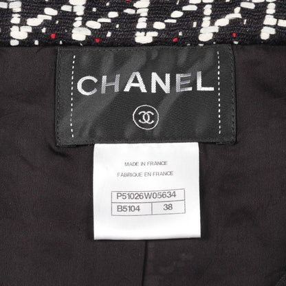 ジャケット レース切替 ブラック レッド ホワイト シャネル アウター CHANEL