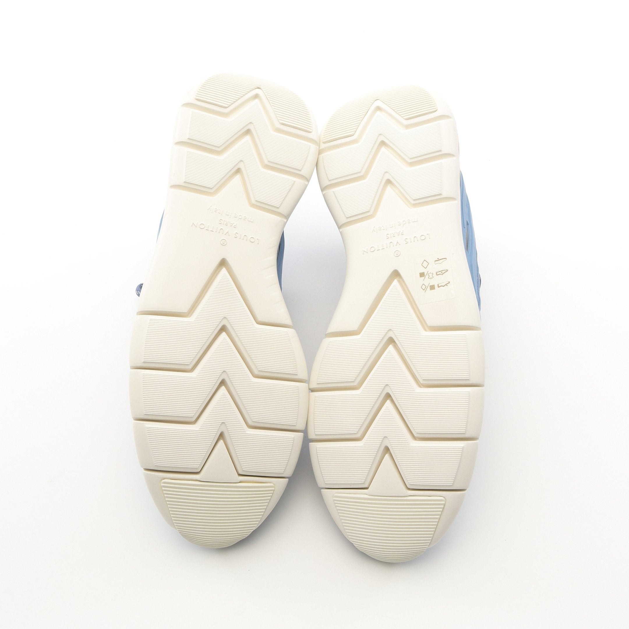 ファストレーン ライン モノグラムデニム スニーカー デニム ブルー